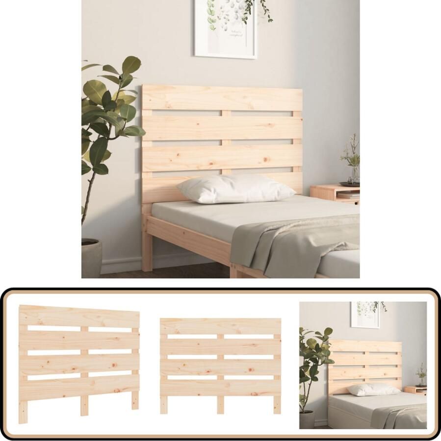 VidaXL Hoofdbord Massief Grenenhout 100x80 cm Hoofd Bord Houten Hoofdbord Hoofdeinde Grenenhout Bruine Hoofdbord Trendig Hoofdbord Slaapkamersdecoratie Bed Accessoires