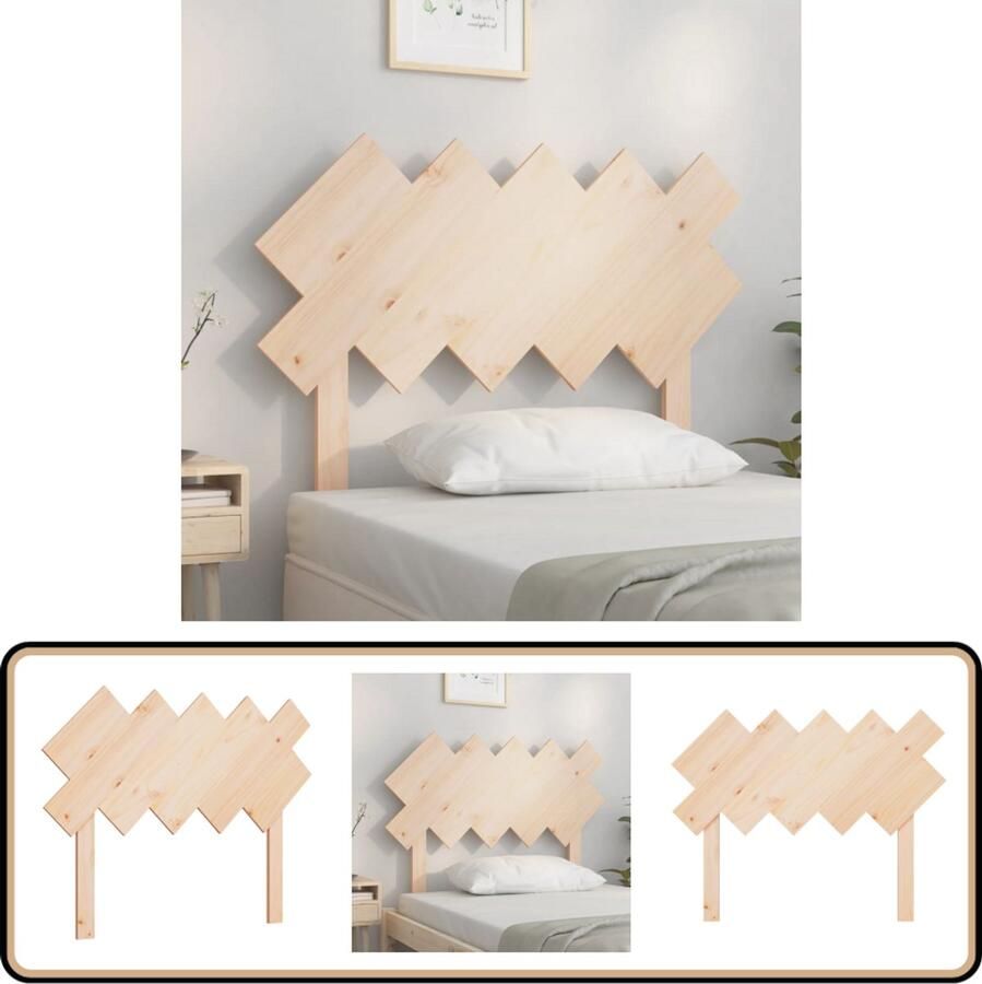 VidaXL Hoofdbord Massief Grenenhout 104x80 5 cm Houten Hoofdbord Hoofddekens Beddecoratie Slaapkamers Massief Hout