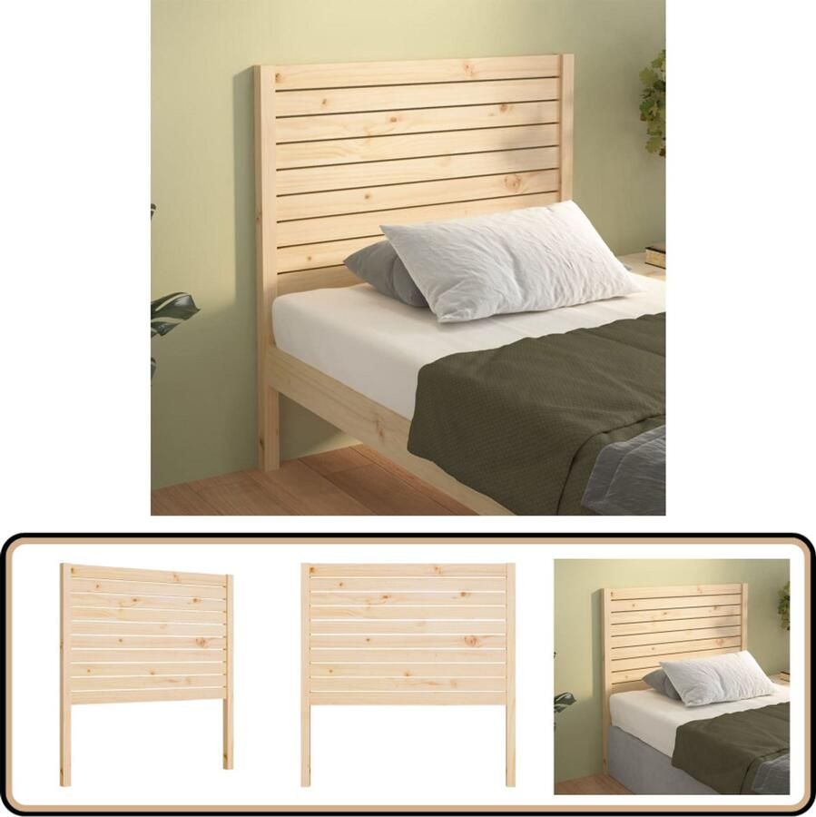 VidaXL Hoofdbord Massief Grenenhout 106x100 cm Hoofd Bord Houten Hoofdbord Hoofdeinde Grenenhout Vintage Industrieel Minimalistisch Slaapkamers
