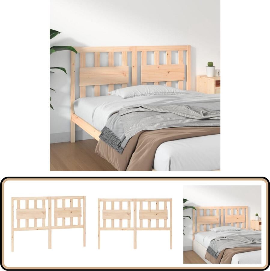 VidaXL Hoofdbord Massief Grenenhout 125 5x100 cm Hoofdboard Beddecoratie Houten Hoofdbord Grenenhout Rustic Interieur Landelijke Stijl Comfortabel Hoofdbord