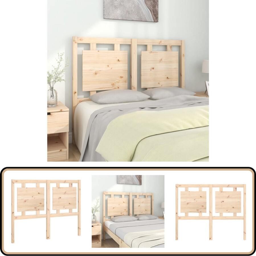 VidaXL Hoofdbord Massief Grenenhout 125 5x100cm Houten Hoofdbord Hoofddekens Bed Accessoires Slaapkamer Meubels Rustieke Woonstijl