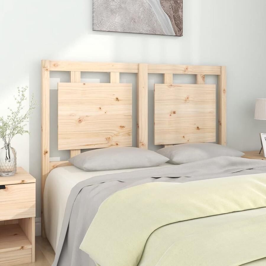 VidaXL Hoofdbord Massief Grenenhout 125 5x100cm Houten Hoofdbord Hoofddekens Bed Accessoires Slaapkamer Meubels Rustieke Woonstijl - Foto 2