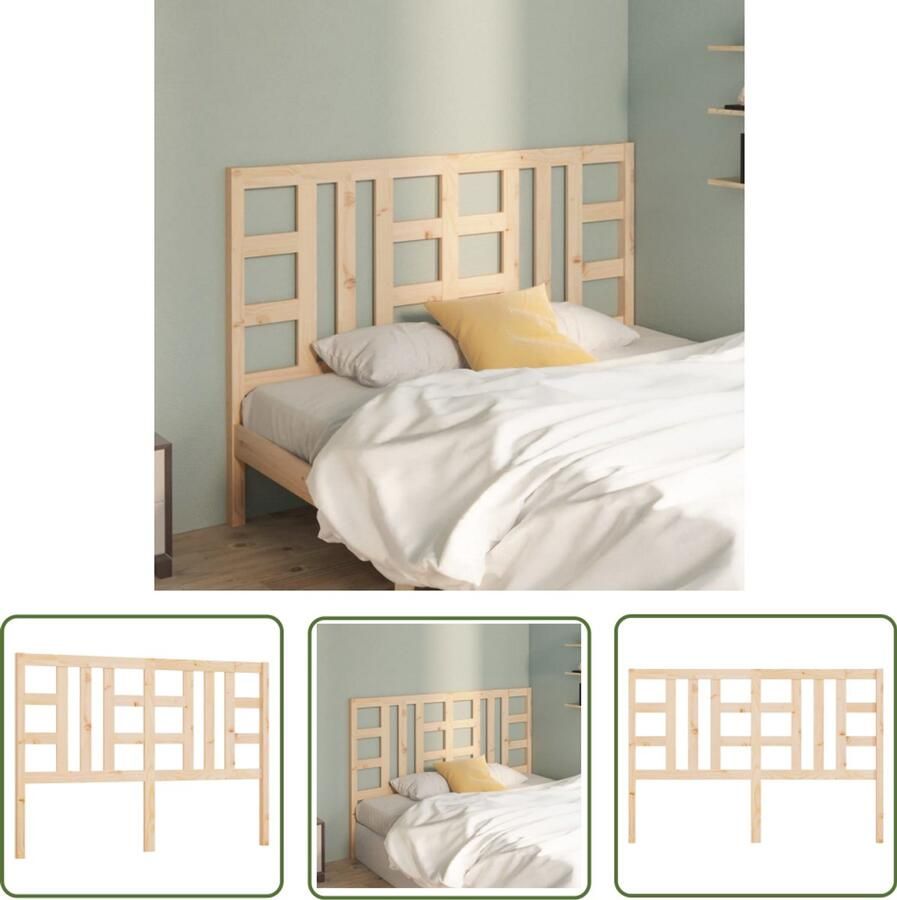 VidaXL Hoofdbord Massief Grenenhout 126x100 cm Houten Hoofdbord Hoofdeinde Klassieke Stijl Bruine Hoofdbord Massief Hout Slaapkamersdecoratie Bedroom Decor Pine Wood Headboard Wooden Furniture