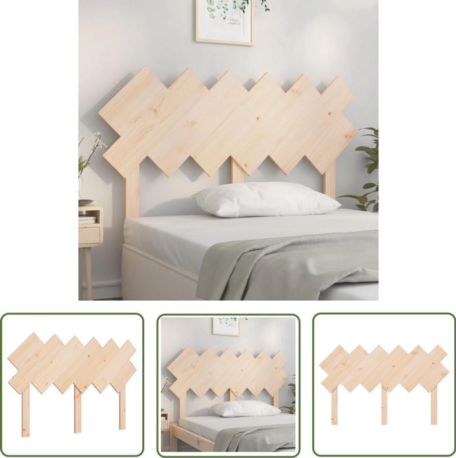 VidaXL Hoofdbord Massief Grenenhout 132x81 cm Houten Hoofdbord Hoofddekens Beddecoratie Slaapkamers Rustieke Meubels Grenenhout Meubel Massief Hout Bruine Hoofdbord