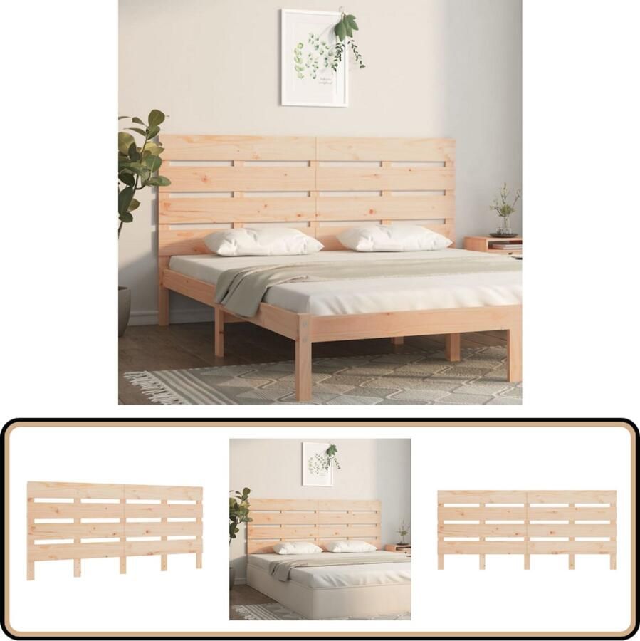 VidaXL Hoofdbord Massief Grenenhout 135x80 cm Houten Hoofdbord Hoofddekens Bed Accessoires Slaapkamers Grenenhout Meubels