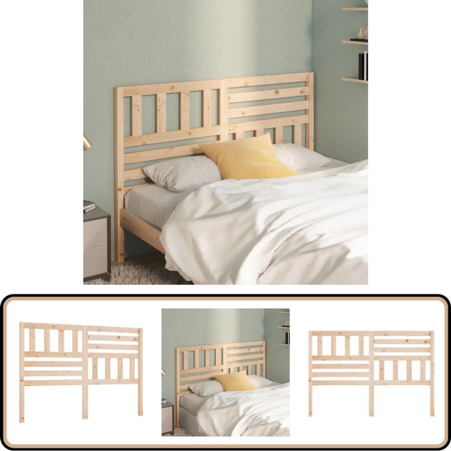 VidaXL Hoofdbord 126x100 cm Massief Grenenhout Hoofd Bord Bed Frame Hoofdeinde Houten Hoofdbord Grenenhout Klassieke Stijl Bruine Kleuren Slaapkamers Kamerdecoratie