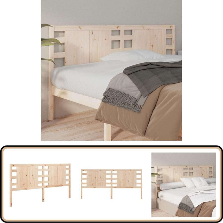 VidaXL Hoofdbord Massief Grenenhout 141x100 cm Hoofdboard Houten Hoofdbord Hoofdeinde Rustic Decor Bed Frame
