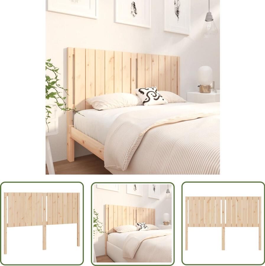 VidaXL Hoofdbord Massief Grenenhout 145 5x100cm Houten Hoofdbord Rustieke Hoofdboard Bruin Massief Grenenhout Slaapkamers Decoreren