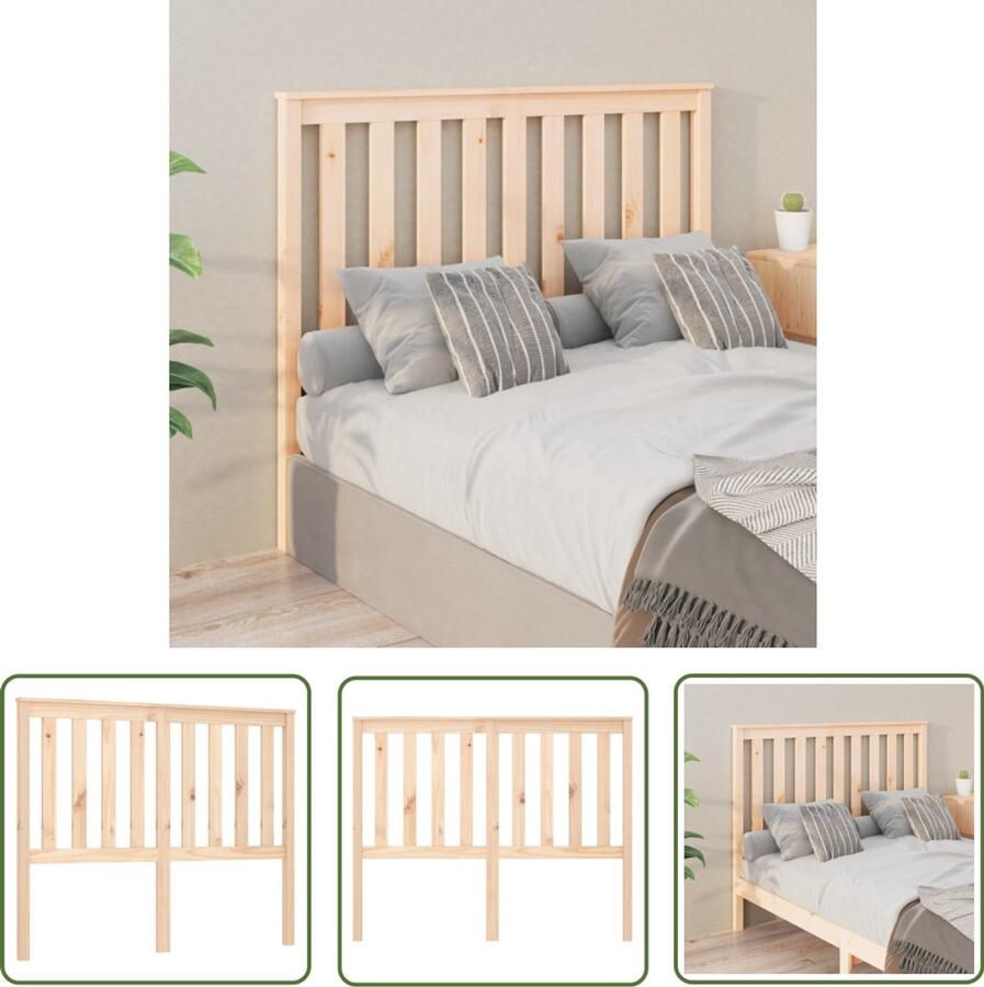 VidaXL Hoofdbord Massief Grenenhout 146x101 cm Houten Hoofdbord Hoofd Bord Grenenhout Hoofdbord Trendig Hoofdbord Hoofdkussen Steunen Slaapkamervloeren Bedroom Decor Bed Frame