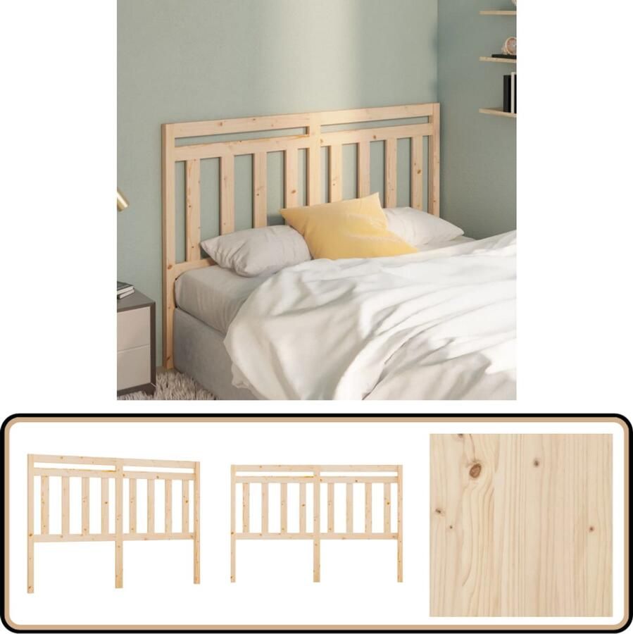 VidaXL Hoofdbord Massief Grenenhout 156x100 cm Hoofd Bord Bed Accessoires Houten Hoofdbord Klassieke Hoofdbord Grenenhout Bruine Hoofdbord Slaap Kamer Meubels