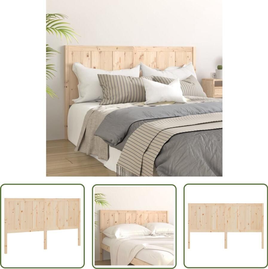 VidaXL Hoofdbord Massief Grenenhout 165 5x100 cm Hoofdboard Houten Hoofdeinde Grenenhout Hoofdbord Rustic Headboard Vintage Hoofdeinde Bedroom Decor Slaapkamer Meubels