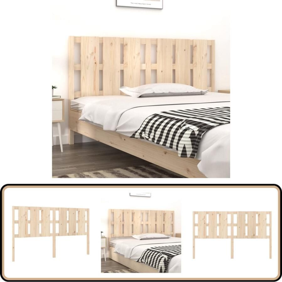 VidaXL Hoofdbord Massief Grenenhout 165 5x100 cm Houten Hoofdbord Hoofdeinde Massief Grenenhout Bruine Hoofdbord Landelijke Stijl