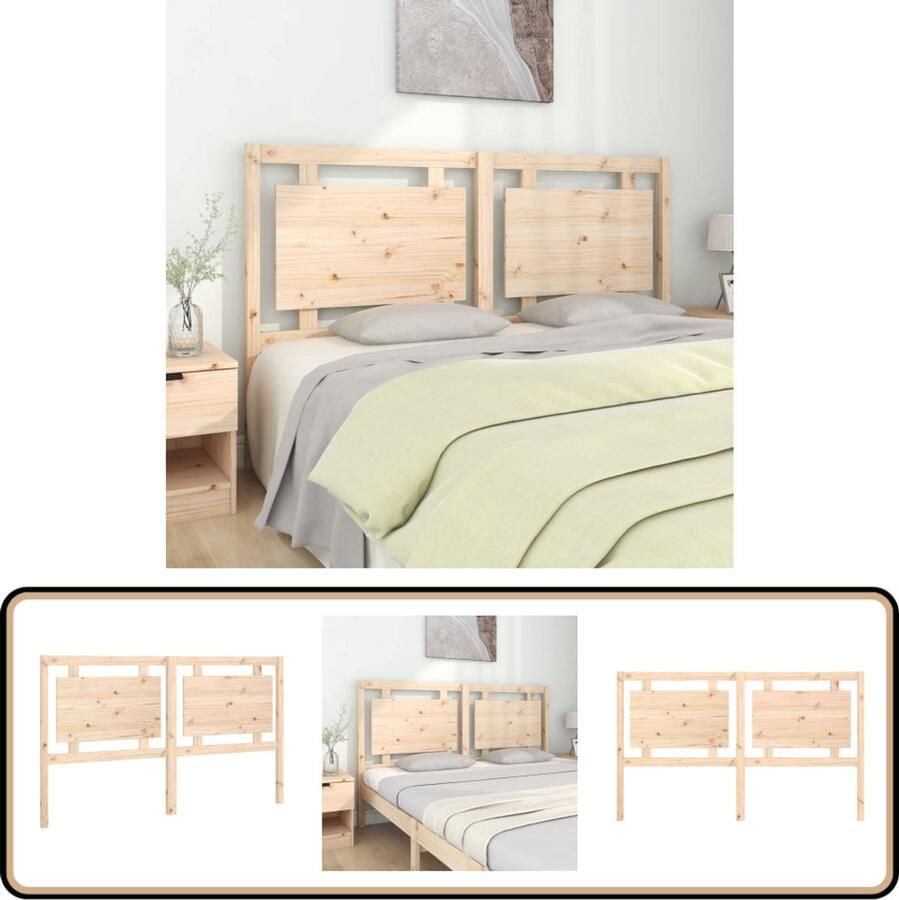 VidaXL Hoofdbord Massief Grenenhout 165 5x100 cm Houten Hoofdbord Hoofdeinde Rustic Decor Massief Hout Bedroom Furniture