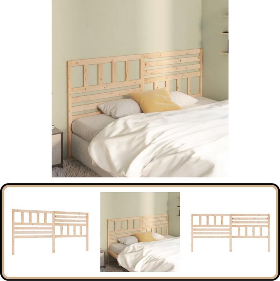 VidaXL Hoofdbord Massief Grenenhout 206x100 cm Hoofd Bord Bed Frame Grenenhout Meubels Klassieke Stijl Bruine Hoofdboard
