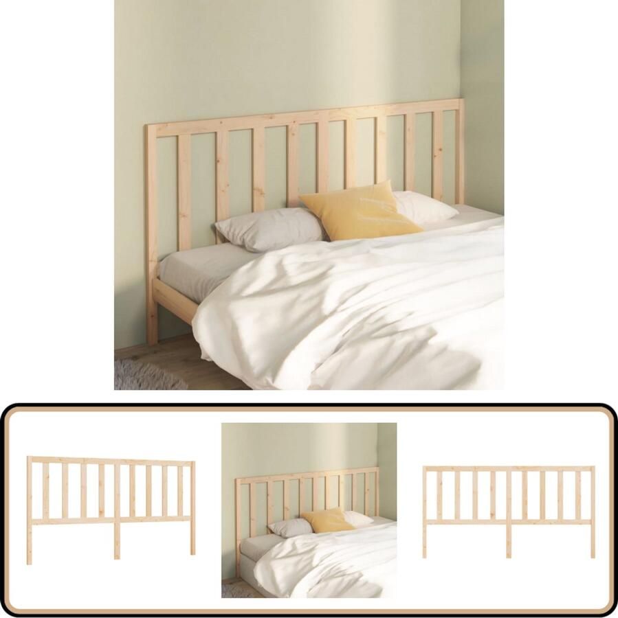 VidaXL Hoofdbord Massief Grenenhout 206x100 cm Hoofd Bord Hoofdeinde Vintage Massief Hout Bruine Kleuren Slaapkamers Bed Frame Wooden Headboard Pine Wood Rustic Style