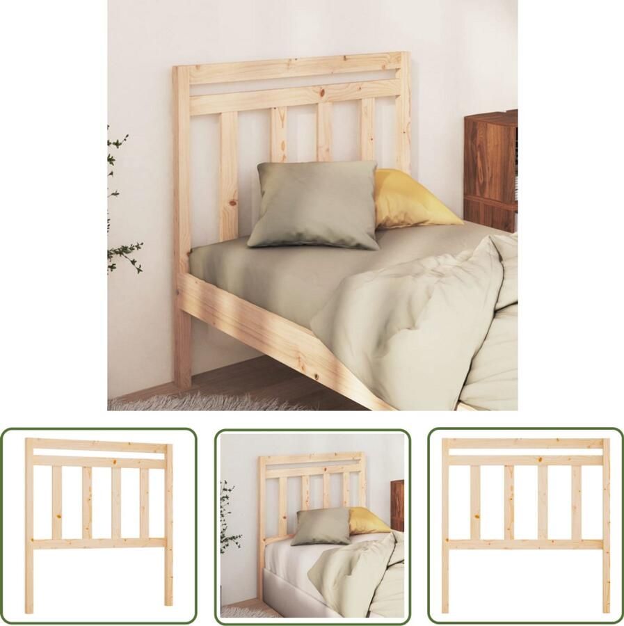 VidaXL Hoofdbord Massief Grenenhout 81x100 cm Hoofd Bord Hoofdeinde Houten Hoofdbord Grenenhout Klassieke Uitstraling Slaapkamerdecoratie Bed Accessoires - Foto 2