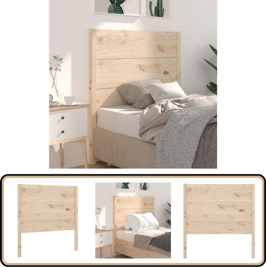 VidaXL Hoofdbord Massief Grenenhout 81x100 cm Hoofdboard Houten Hoofdbord Rustic Headboard Grenenhouthoofdbord Hoofdbord Bedroom Decor