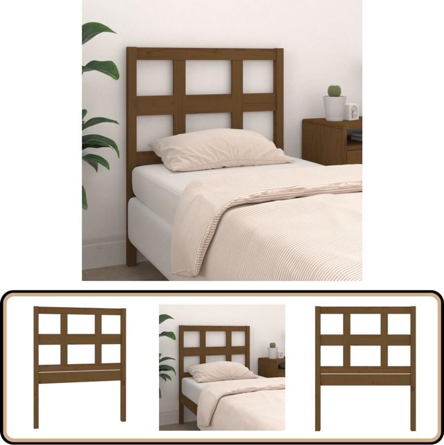 VidaXL Hoofdbord Massief Grenenhout 95 5x100 cm Honingbruin Houten Hoofdbord Rustic Interieur Massief Hout Grenenhout Bruine Meubels Slaapkamer Decoratie