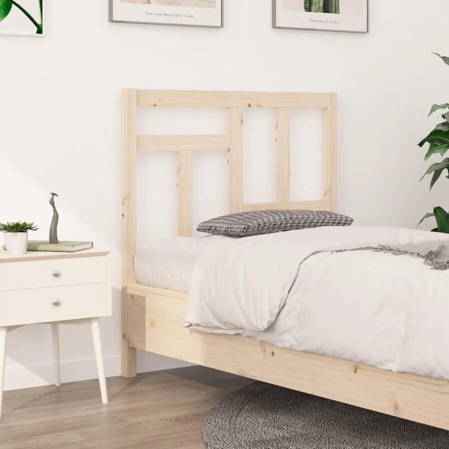 VidaXL Hoofdbord Massief Grenenhout 95 5x4x100 cm Houten Hoofdbord Hoofddekens Bed Accessoires Slaapkamers Decoreren Massief Grenenhout Bruine Meubels - Foto 2