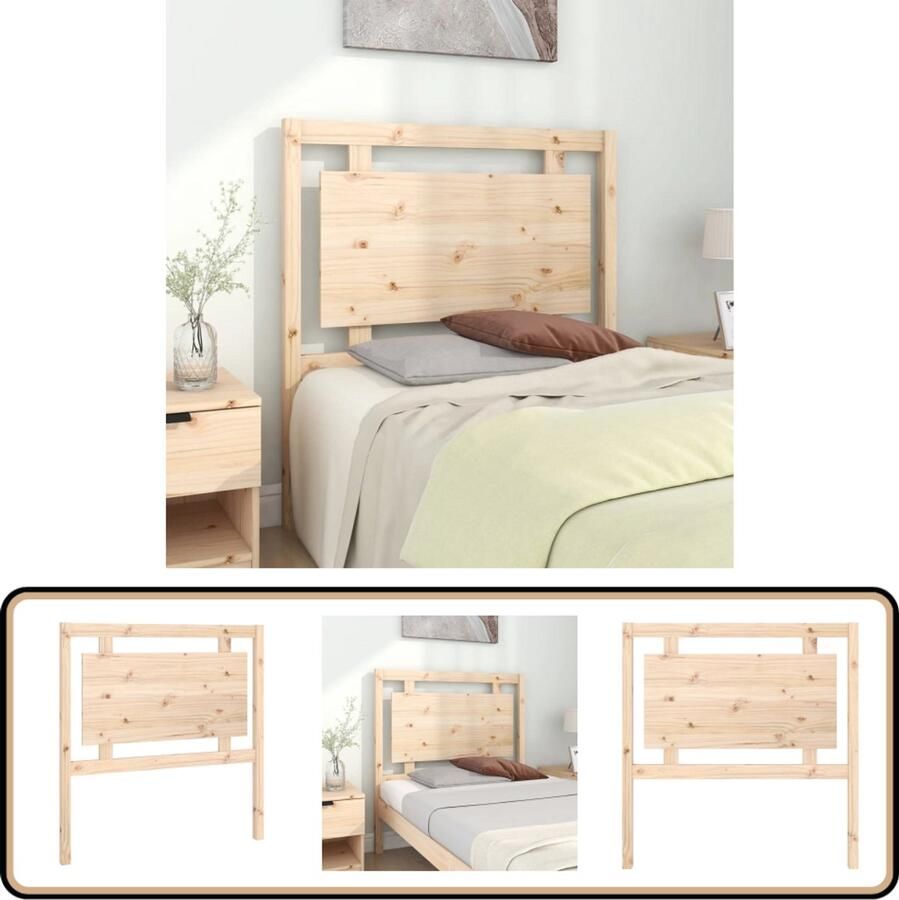 VidaXL Hoofdbord massief grenenhout 95 5x4x100 cm Houten Hoofdbord Hoofdeinde Grenenhout Rustic Vintage Slaapkamer Decoratie Comfortabel Leeshoek