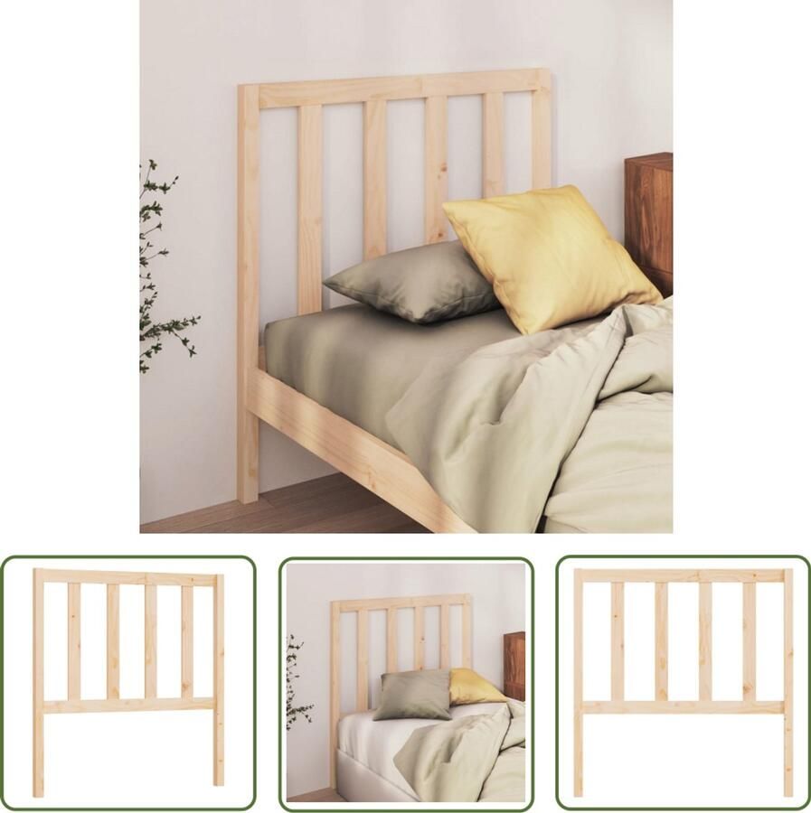 VidaXL Hoofdbord Massief Grenenhout 96x100 cm Hoofd Bord Hoofdeinde Beddecoratie Grenenhout Meubels Bruine Kamer Accessoires Klassieke Stijl Vintage Decor Slaapkamerstijl Comfortabel Leeshoek Tv Bankje Hout Meubel