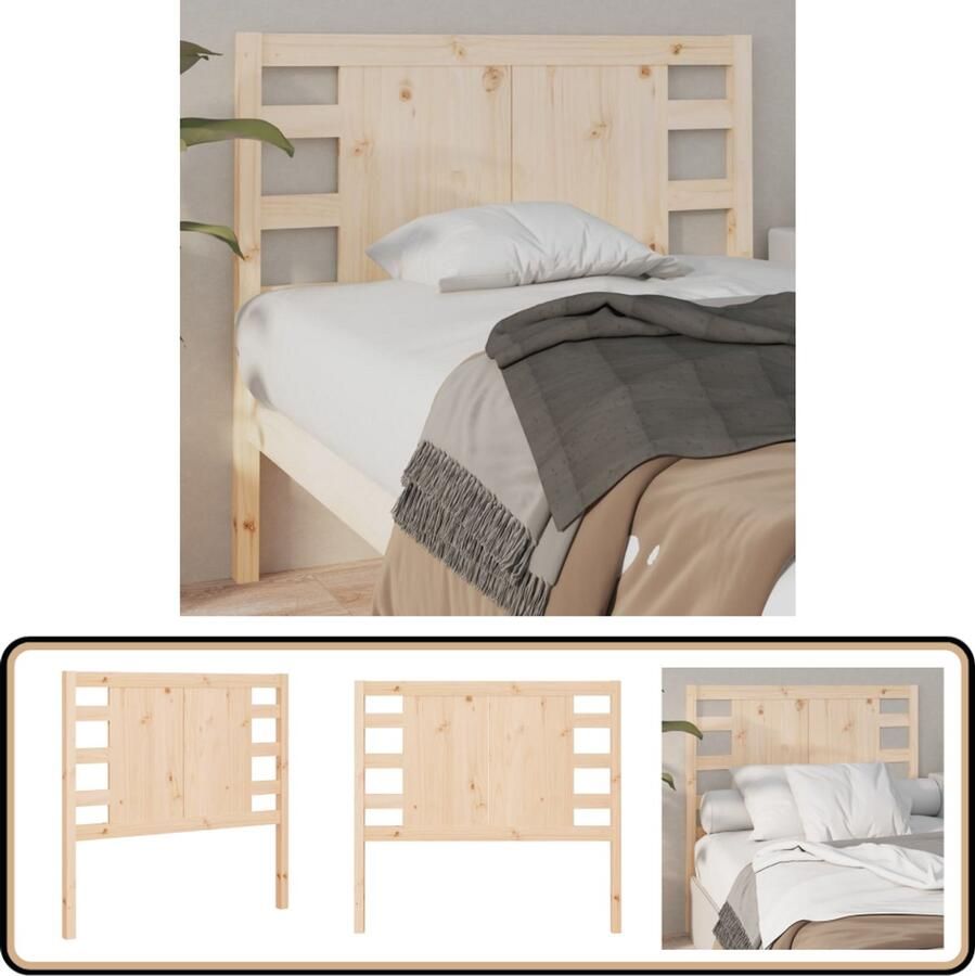 VidaXL Hoofdbord Massief Grenenhout 96x100 cm Hoofdboard Houten Hoofdbord Hoofdeinde Rustic Interieur Beddecoratie