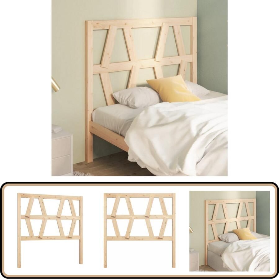 VidaXL Hoofdbord Massief Grenenhout 96x100 cm Houten Hoofdbord Hoofddekens Bed Accessoires Slaapkamersdecoratie Massief Hout