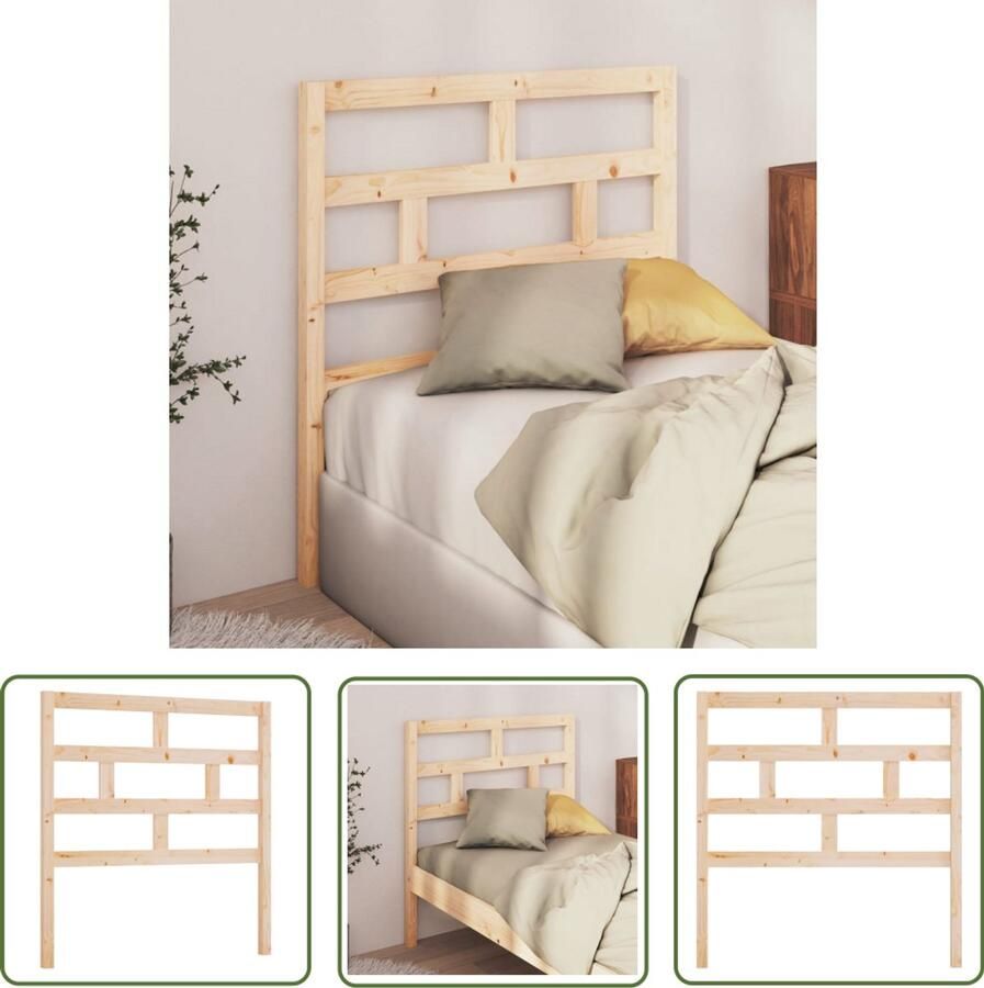 VidaXL Hoofdbord Massief Grenenhout 96x100 cm Houten Hoofdbord Hoofdeinde Klassieke Stijl Massief Grenenhout Bruine Kleur Beddecoratie Slaapkamervloerisolator Kamerinrichting Luxe Bedbank Comfortabel Slapen - Foto 2