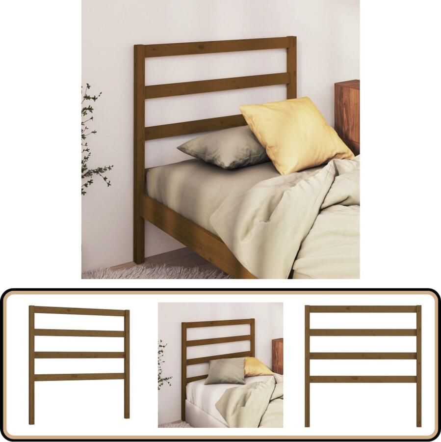 The Living Store Houten Hoofdeinde Klassieke Massief Grenenhouten 81 x 4 x 100 cm Honingbruin Hoofd Bord Hoofdeinde Houten Hoofdbord Grenenhout Hoofdbord Klassieke Hoofdbord