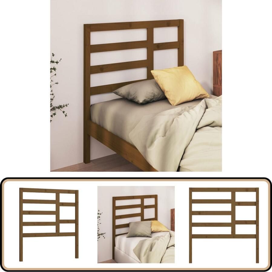 VidaXL Hoofdbord Massief Grenenhout Honingbruin Hoofd Bord Hoofdeinde Bed Frame Grenenhout Meubels Klassieke Stijl