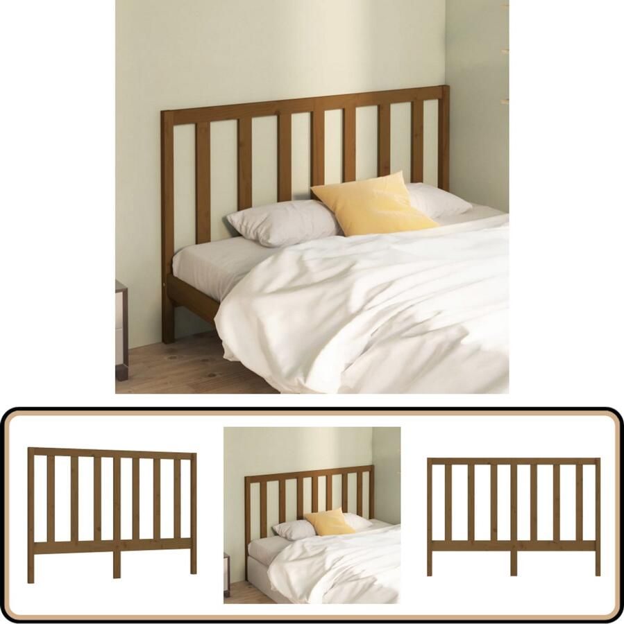 VidaXL Hoofdbord Massief Grenenhout Honingbruin Hoofd Bord Hoofdeinde Houten Hoofdbord Klassieke Hoofdbord Beddecoratie