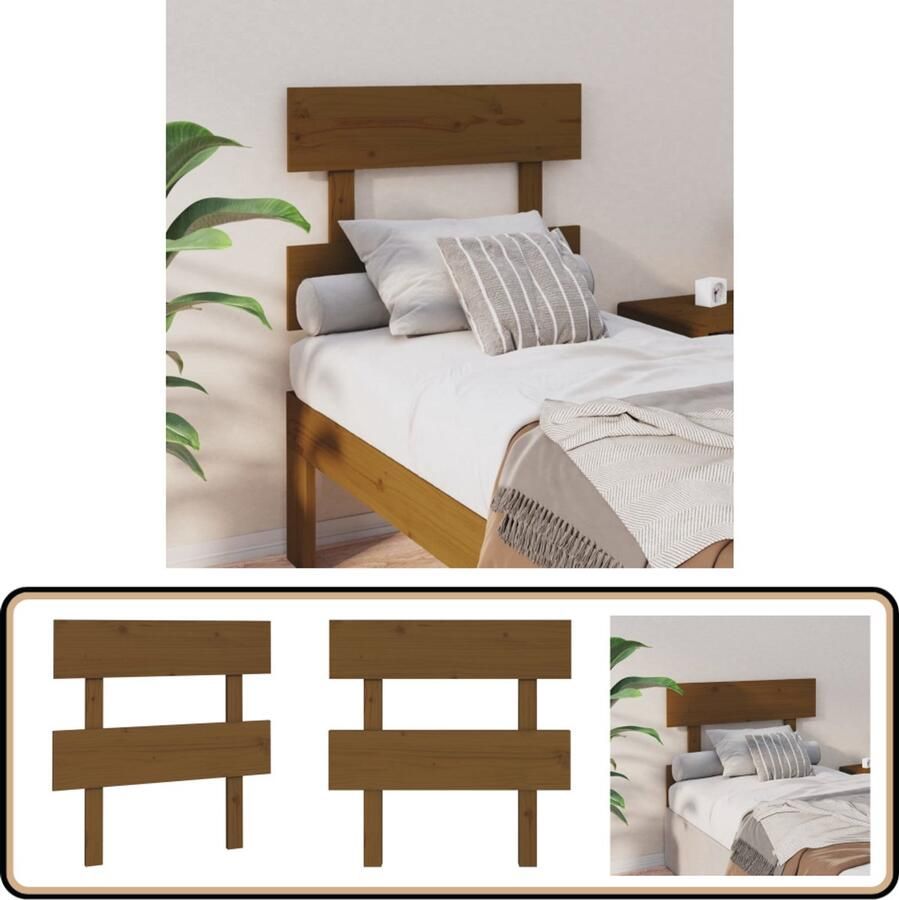 VidaXL Hoofdbord Massief Grenenhout Honingbruin Houten Hoofdbord Hoofdeinde Massief Hout Grenenhout Bruine Hoofdbord Kamerdecoratie Slaapkamer Meubels Comfortabel Hoofdbord Vintage Hoofdbord