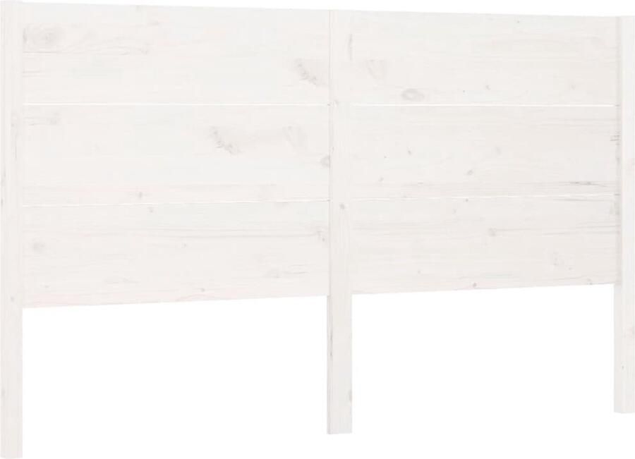 VidaXL Hoofdbord Massief Grenenhout Wit 146x100 cm Houten Hoofdbord Hoofdeinde Grenenhout Witte Hoofdbord Vintage Stijl Landelijke Sfeer Comfortabel Leeshoek - Foto 2