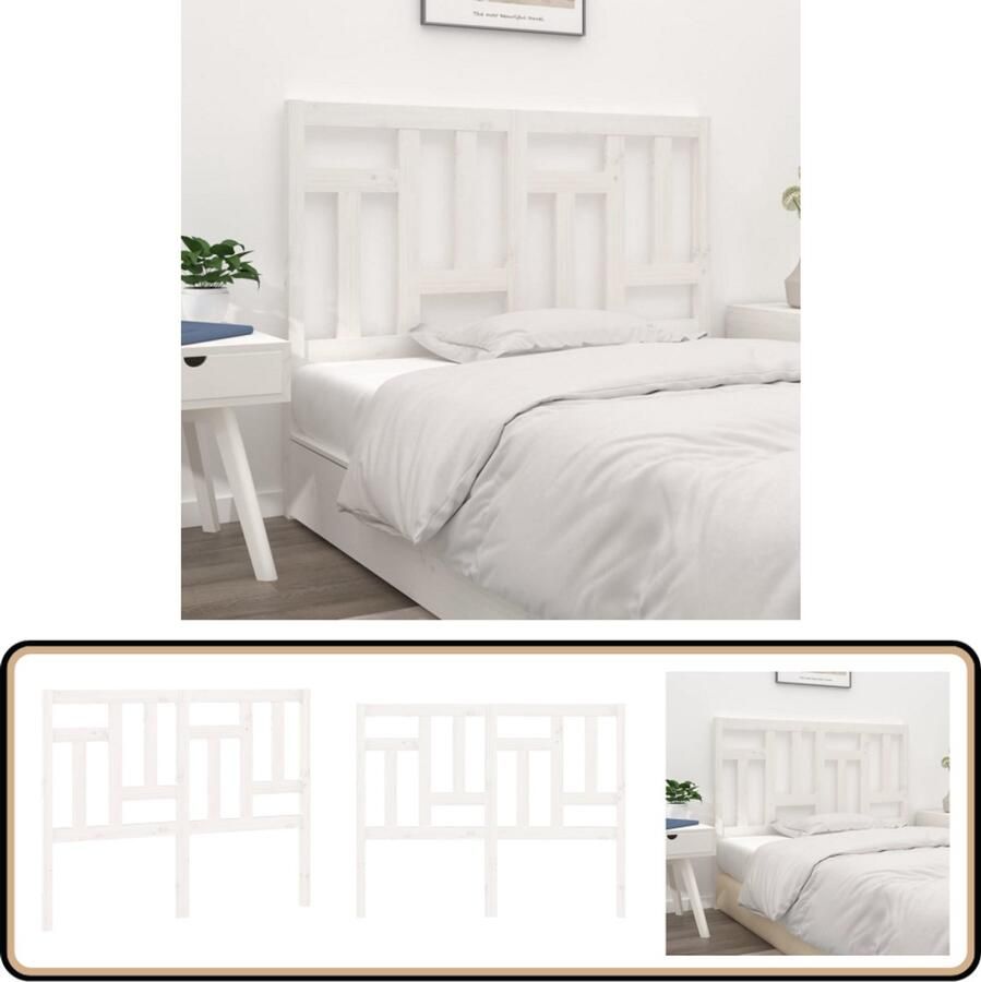 VidaXL Hoofdbord Massief Grenenhout Wit 205 5 cm Hoofd Bord Beddecoratie Hoofdeinde Grenenhout Wit