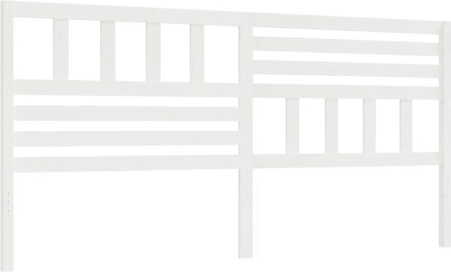 VidaXL Hoofdbord Massief Grenenhout Wit 206x100 cm Hoofd Bord Hoofdeinde Beddecoratie Houten Hoofdbord Grenenhout Wit Hoofdbord Klassieke Hoofdbord Slaapkamers - Foto 2