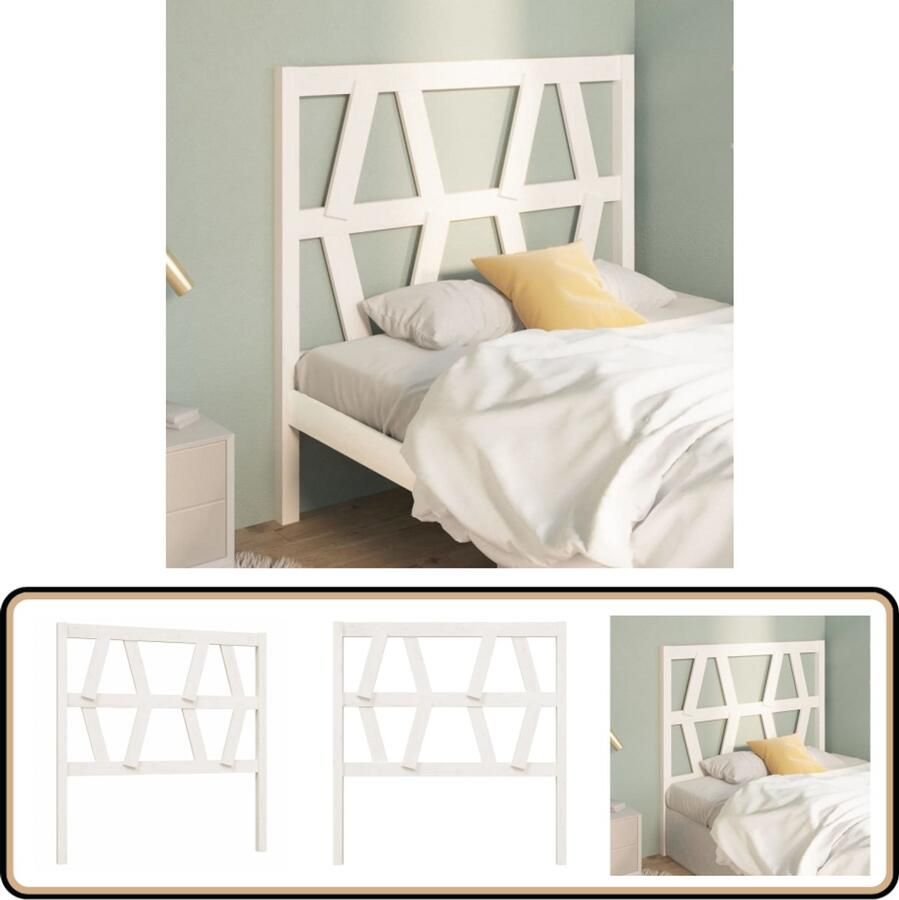 VidaXL Hoofdbord Massief Grenenhout Wit 96x100 cm Houten Hoofdbord Hoofd Bord Grenenhout Hoofdbord Witte Hoofdbord Bedroom Decor