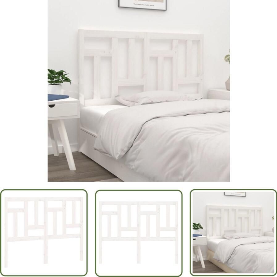 VidaXL Hoofdbord Massief Grenenhout Wit Houten Hoofdbord Hoofdeinde Massief Grenenhout Witte Hoofdbord Landelijke Hoofdbord Slaapkamers Decoreren Comfortabel Hoofdbord Stijlvolle Hoofdbord