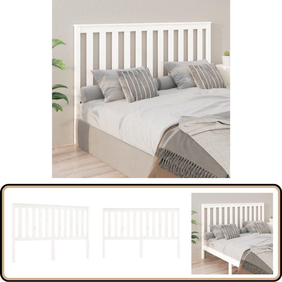 VidaXL Hoofdbord Massief Grenenhout Wit Houten Hoofdbord Hoofdeinde Massief Grenenhout Witte Hoofdbord Slaapkamers Decoreren