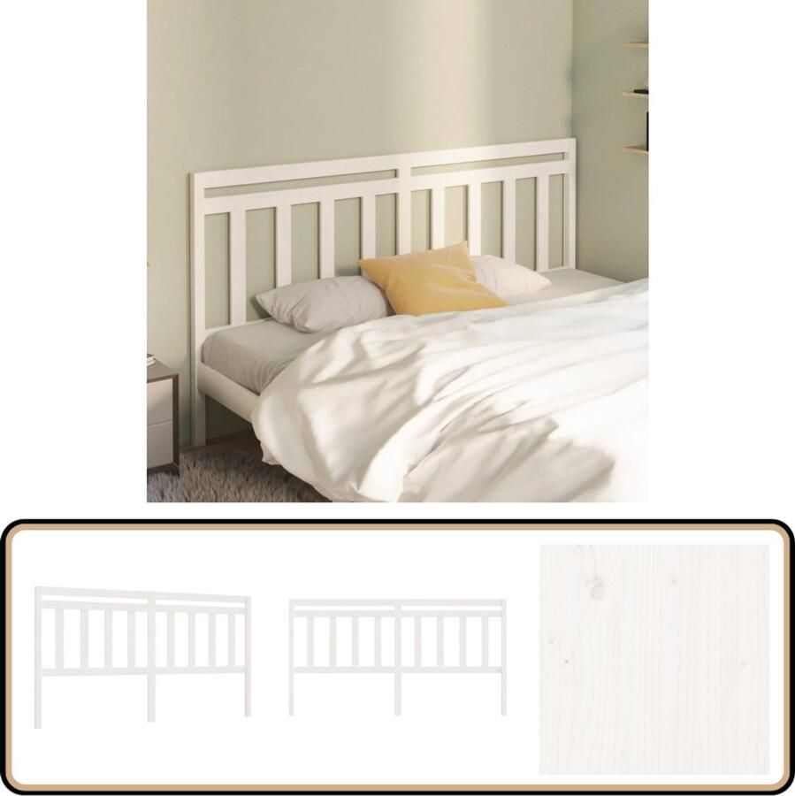 VidaXL Hoofdbord Massief Grenenhout Wit Houten Hoofdbord Kopen Klassieke Hoofdbord Wit Hoofdbord Grenenhout Hoofdbord Groot Hoofdbord Tweepersoons Hoofdbord Bedroom Decor Slaapkamer Meubels