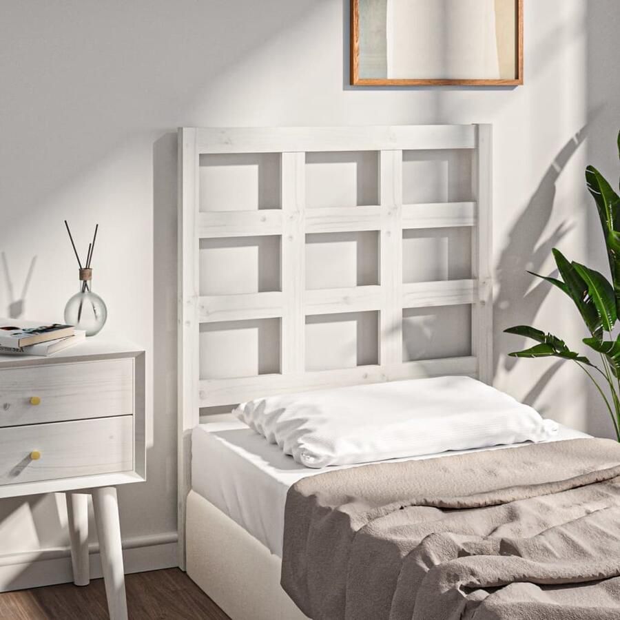 VidaXL Hoofdbord Massief Grenenhout Wit Houten Hoofdbord Kopen Massief Grenenhout Witte Hoofdbord Bedroom Decor Slaapkamer Accessoires - Foto 5