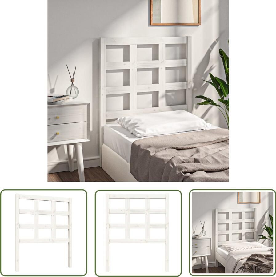 VidaXL Hoofdbord Massief Grenenhout Wit Houten Hoofdbord Kopen Massief Grenenhout Witte Hoofdbord Bedroom Decor Slaapkamer Accessoires - Foto 4