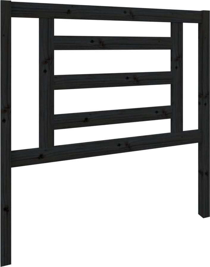VidaXL Hoofdbord Massief Grenenhout Zwart 96x100 cm Houten Hoofdbord Hoofdeinde Massief Grenenhout Zwarte Hoofdbord Zwart Bedroom Decor Slaapkamervloeren - Foto 2