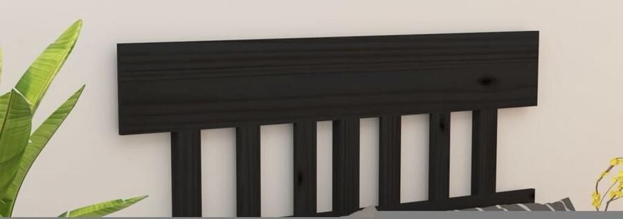 VidaXL Hoofdbord Massief Grenenhout Zwart Hoofdboard Hoofdeinde Houten Hoofdbord Beddecoratie Slaapkamer Accessoires Rustic Style Vintage Meubels - Foto 2