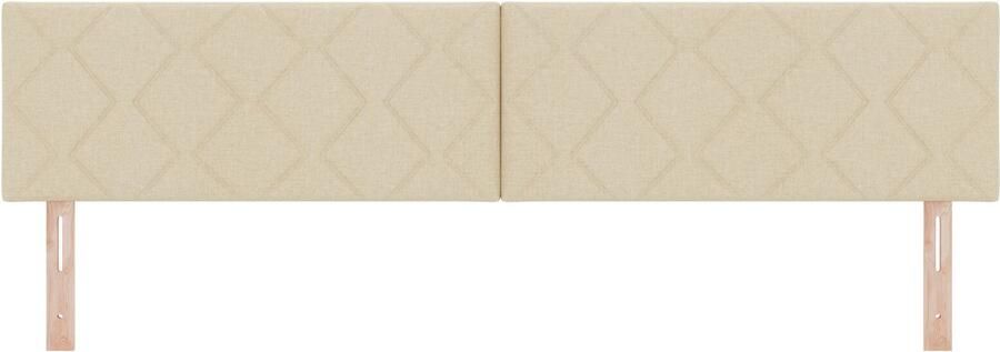 VidaXL Stoffen Hoofdbord Geometrisch met hoofdeinde Crème 200 cm Stof - Foto 2