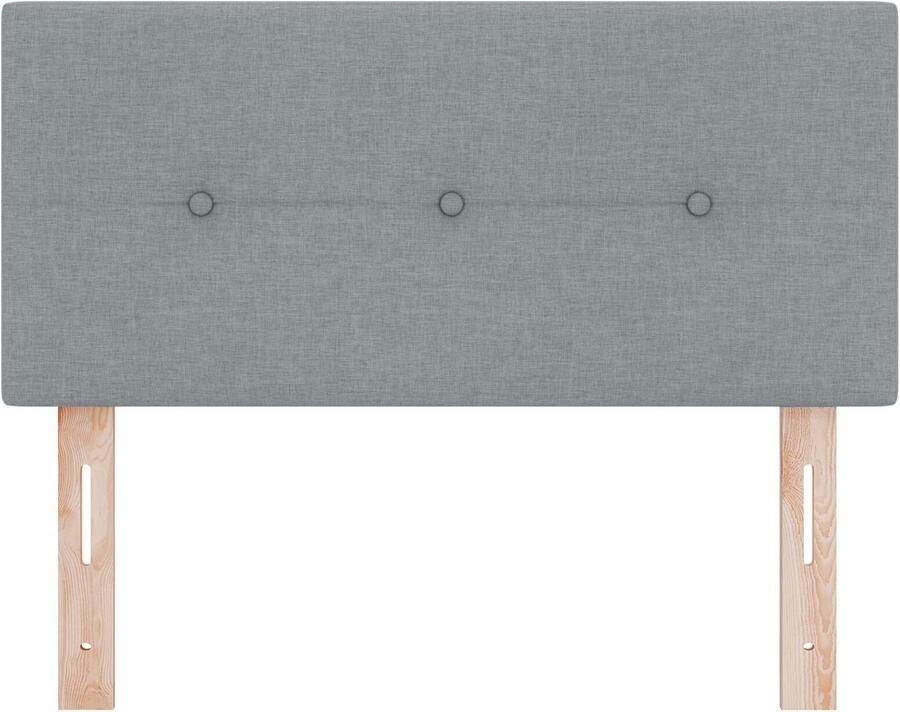 VidaXL Hoofdbord Lichtgrijs Stof en hout Standaard formaat - Foto 2