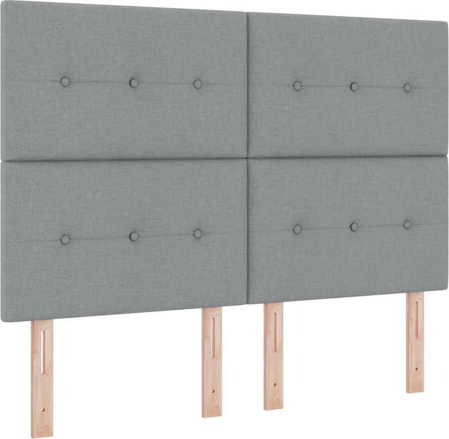 VidaXL Bedframe met Matras Lichtgrijs Stof 140 x 200 cm Bedmatras