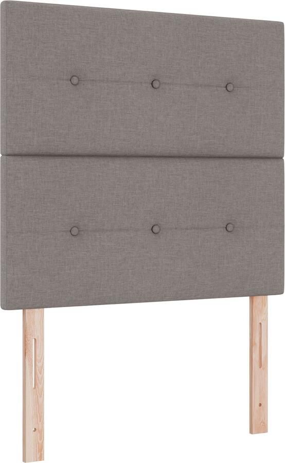 VidaXL Boxspring Bed met Matras Taupe 90x200 cm Stof