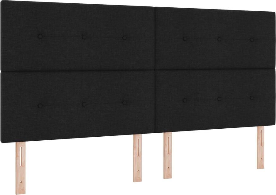 VidaXL Hoofdbord Zwart Polyester 200 x 7 x 118 128 cm
