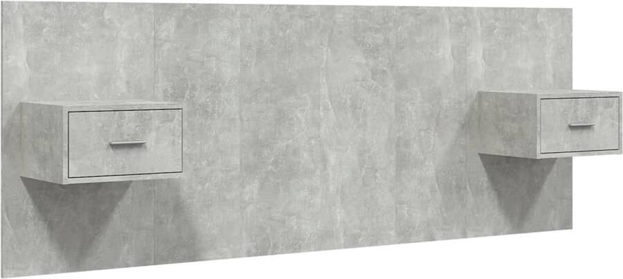 VidaXL Hoofdbord met kastjes bewerkt hout betongrijs - Foto 2