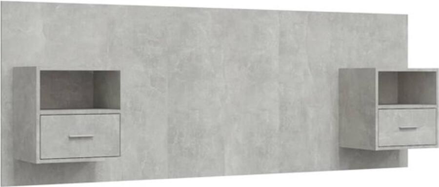 VidaXL Hoofdbord met kastjes bewerkt hout betongrijs - Foto 3